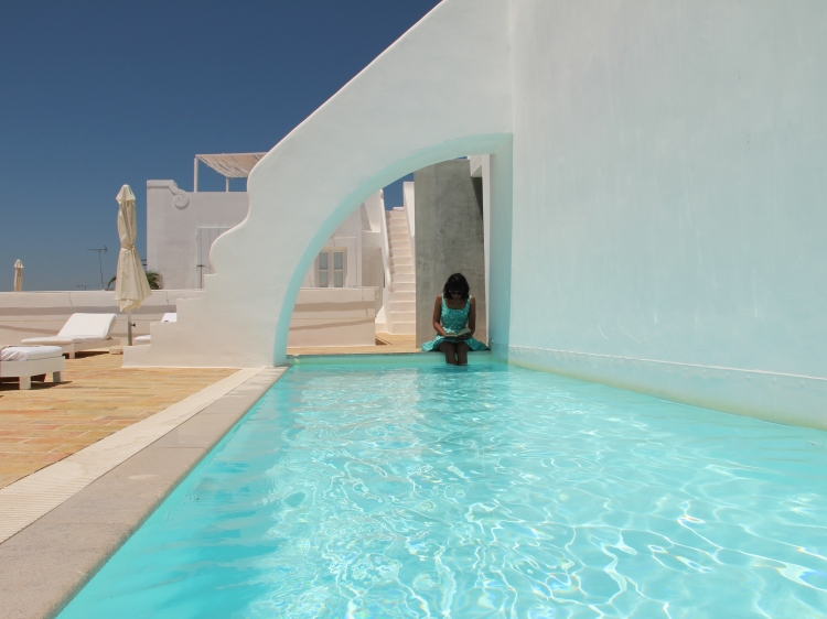 Pool on the rooftop Convent hotel B&B olhao boutique design Algarve con encanto