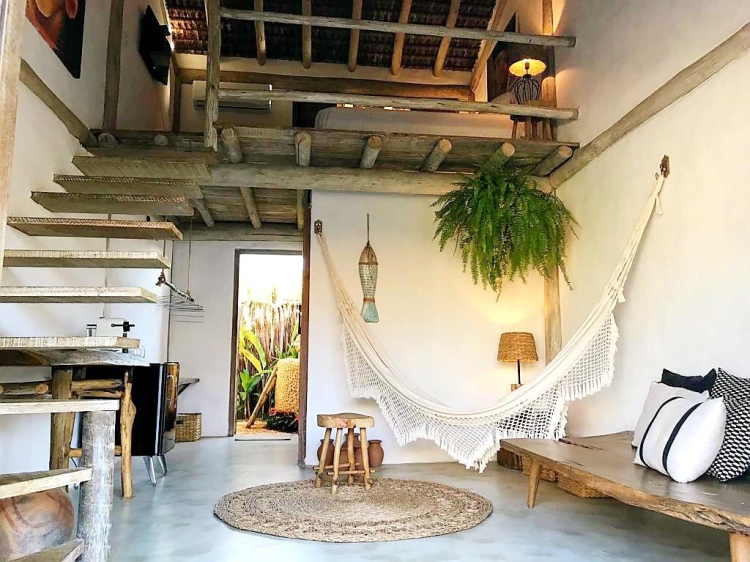 Escapada Pousada Fulô Caraíva Bahia bohemio estilo diseño de interiores naturaleza 