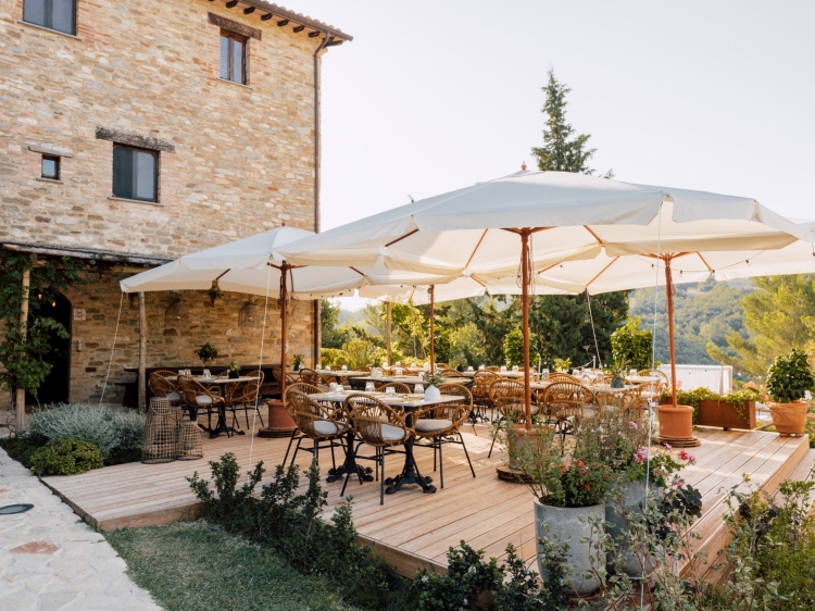 Terrace with tables