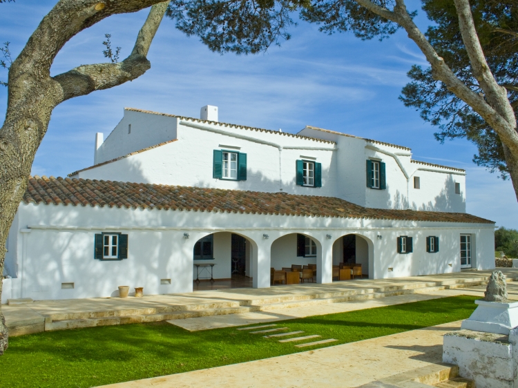 Front view main building. Binigaus Vell. Menorca. Secret places.