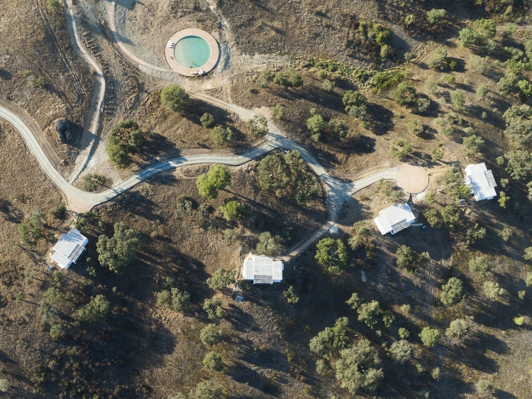 Vista aerea casas de vacaciones en grandola comporta