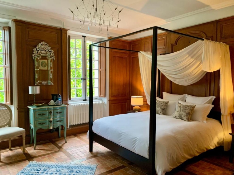 Habitación en el hotel boutique La Meffrais 1741 Bretaña Francia