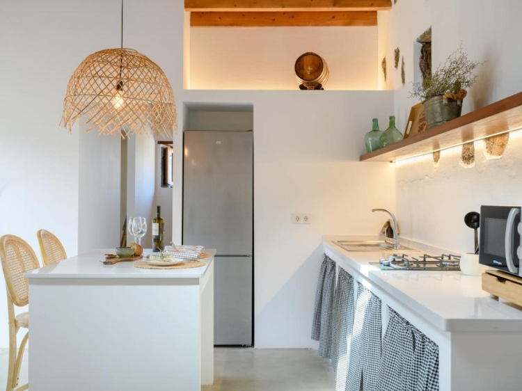 Cocina moderna en casas de vacaciones ecológicas en la Finca de la Geria en Lanzarote