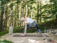 Yoga deck in the alpin forrest.