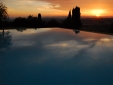 Lucignanello Bandini San Giovanni D'Asso Tuscany Italy Sunset at the pool